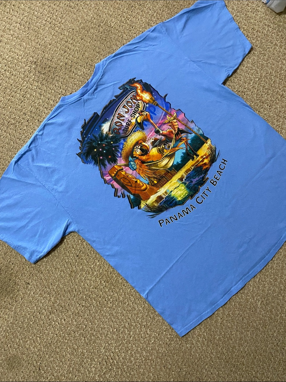 Ron Jon surf shop Mens size XXL Light Blue Short Sleeve Tee Panama City beach - Picture 9 of 16